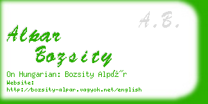 alpar bozsity business card